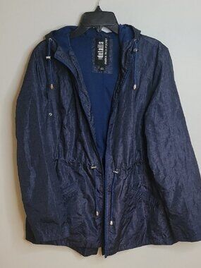INTL DETAILS Navy Blue Parka In A Pocket SIZE Medium